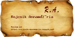 Rojcsik Annamária névjegykártya